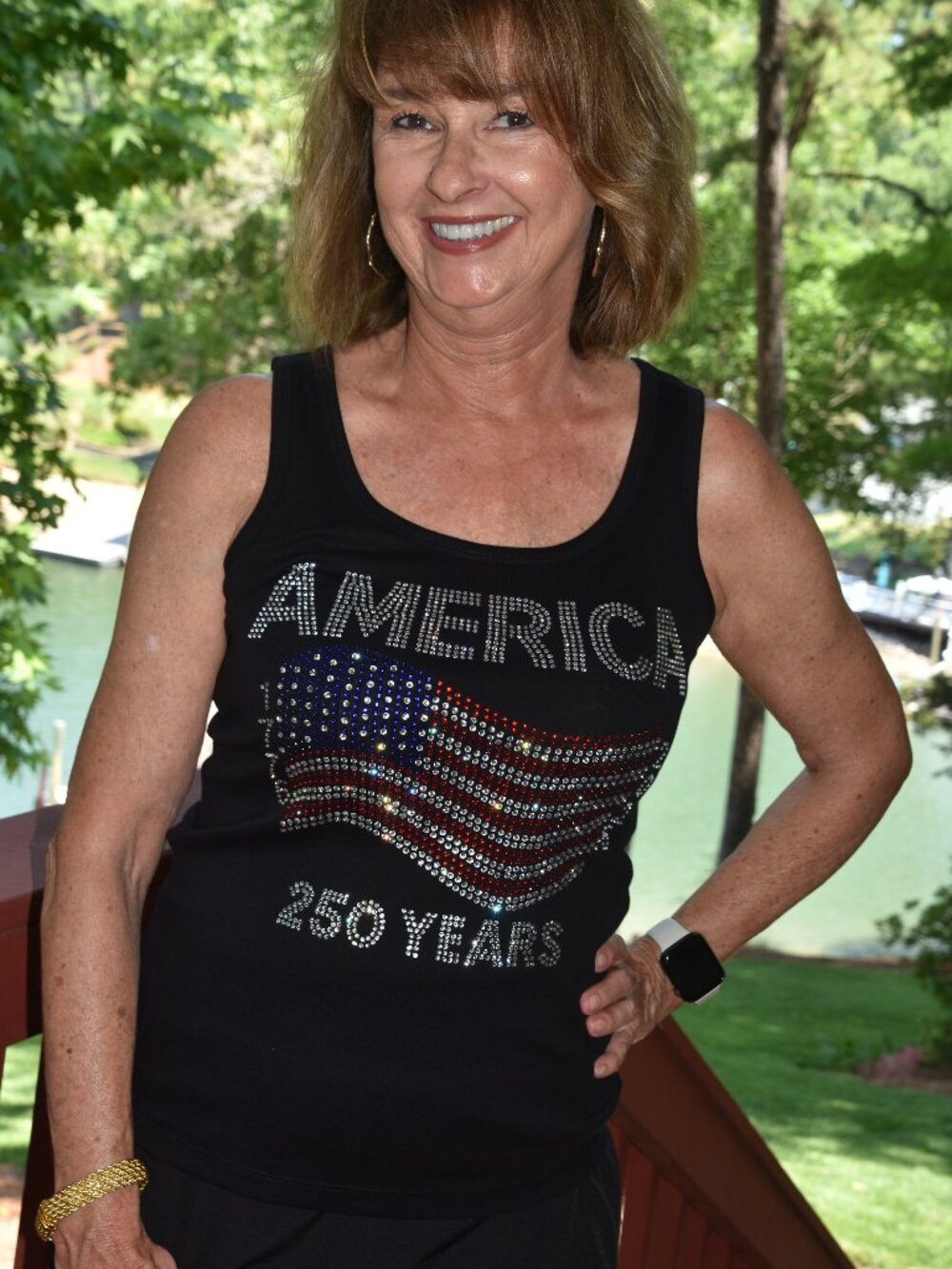 America's 250th Birthday 4th of July rhinestone tank  sz XS S M L XL XXL 1X 2…